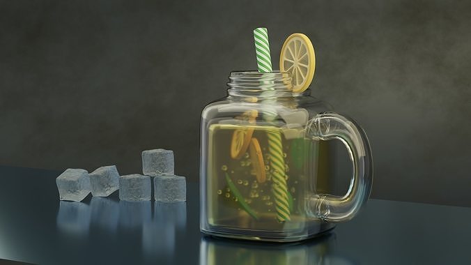 Lemon Juice Low-poly 3D model 5