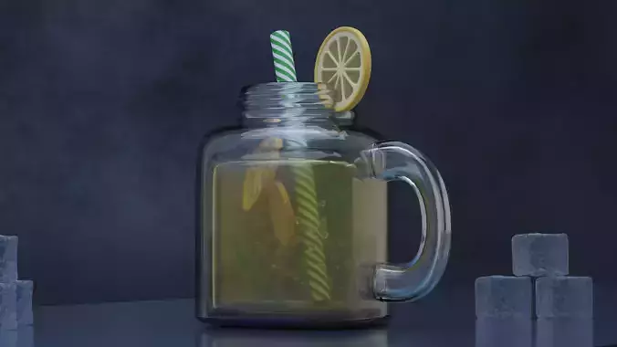 Lemon Juice Low-poly 3D model