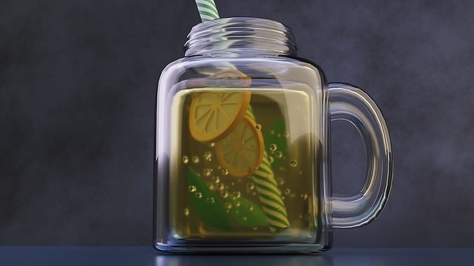 Lemon Juice Low-poly 3D model 4