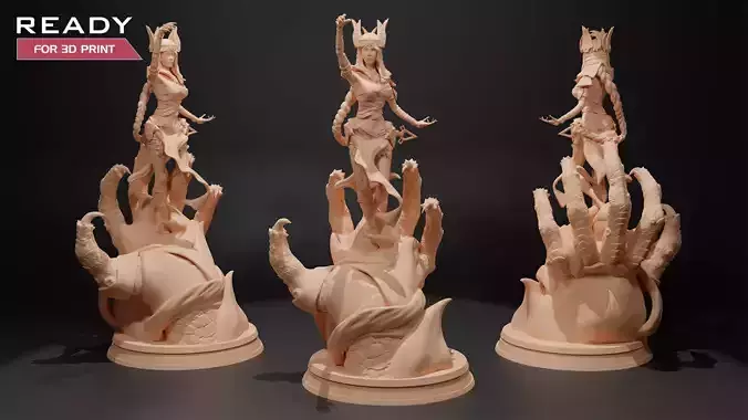 3D Print Ready women fantasy character model supports are set Free 3D print model