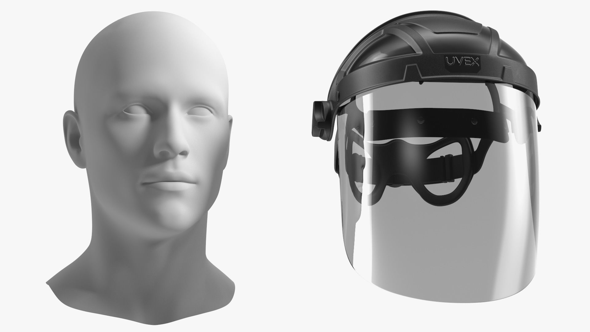 Uvex Turboshield Face Shield Dark Visor 3D model_14