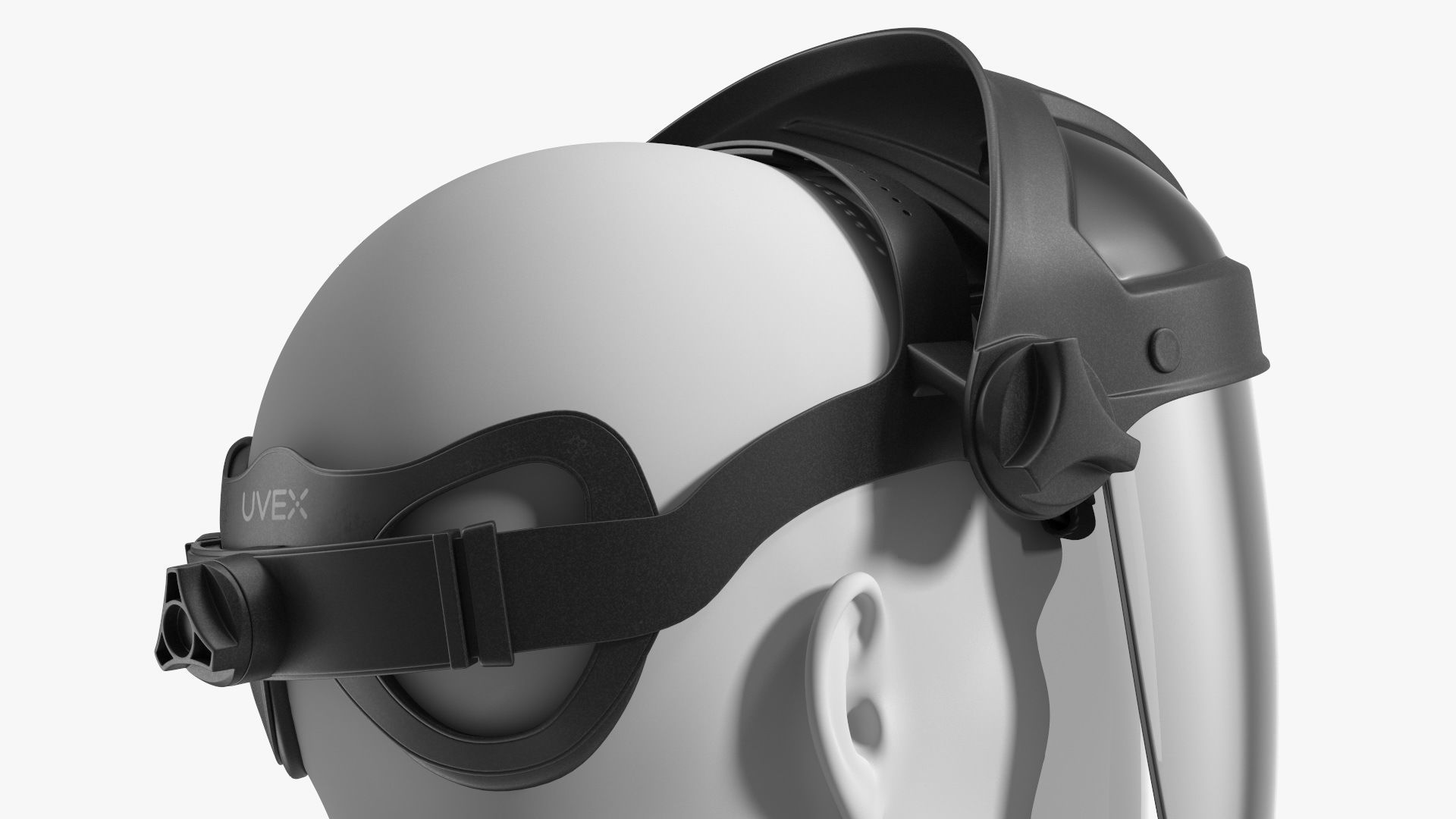 Uvex Turboshield Face Shield Dark Visor 3D model_11