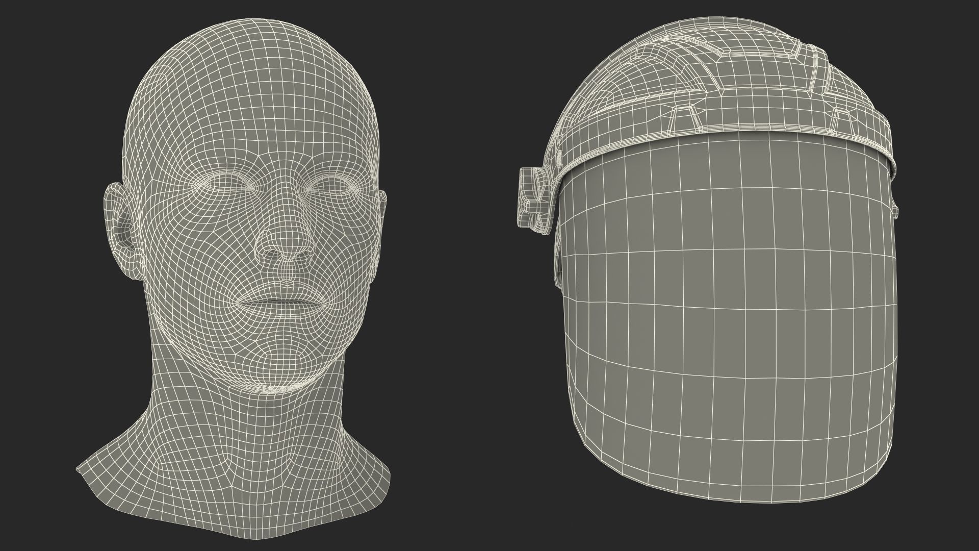 Uvex Turboshield Face Shield Dark Visor 3D model_26