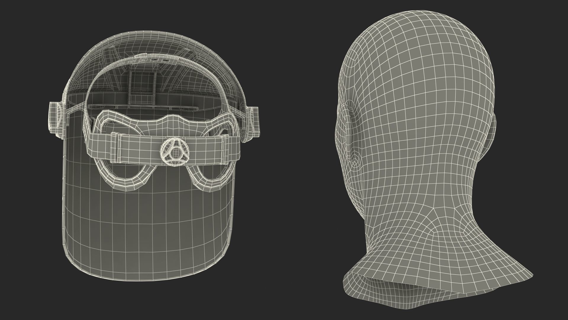 Uvex Turboshield Face Shield Dark Visor 3D model_27