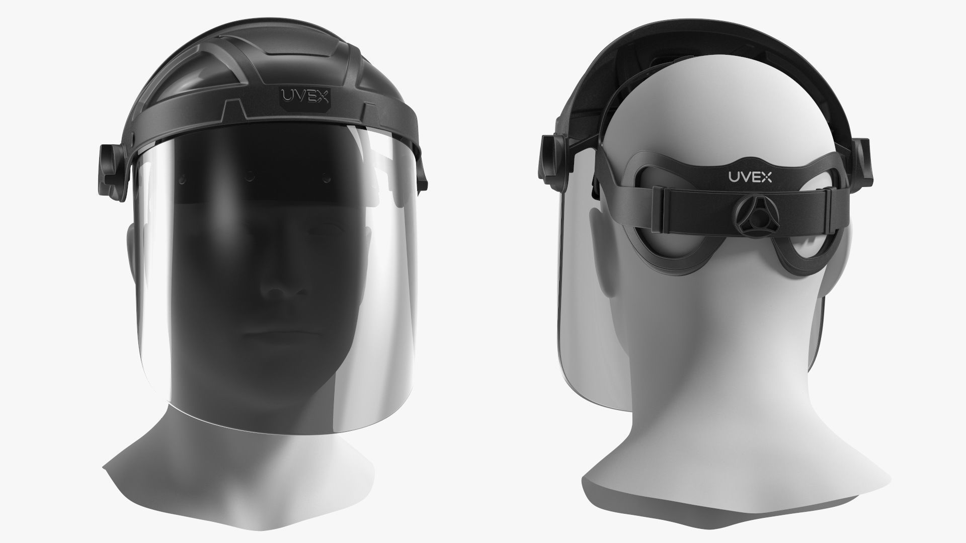 Uvex Turboshield Face Shield Dark Visor 3D model_9