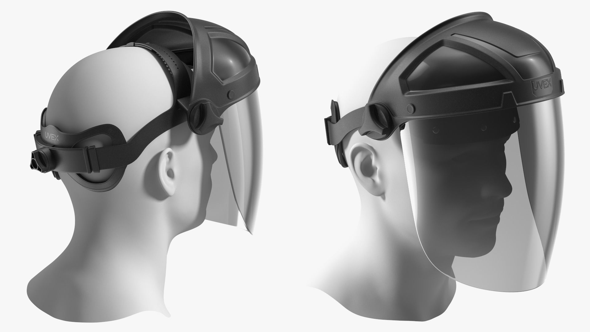 Uvex Turboshield Face Shield Dark Visor 3D model_8