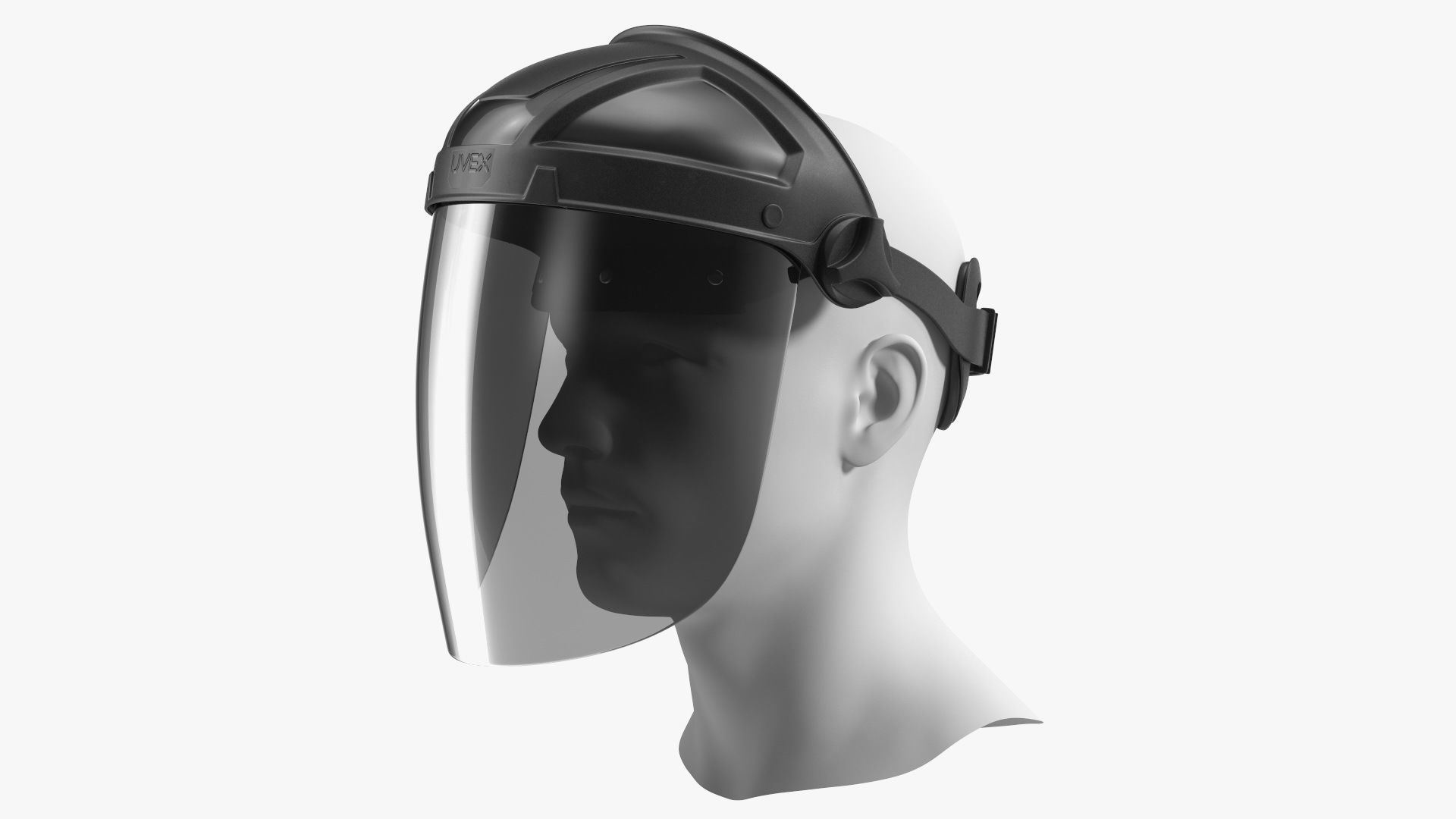 Uvex Turboshield Face Shield Dark Visor 3D model_1