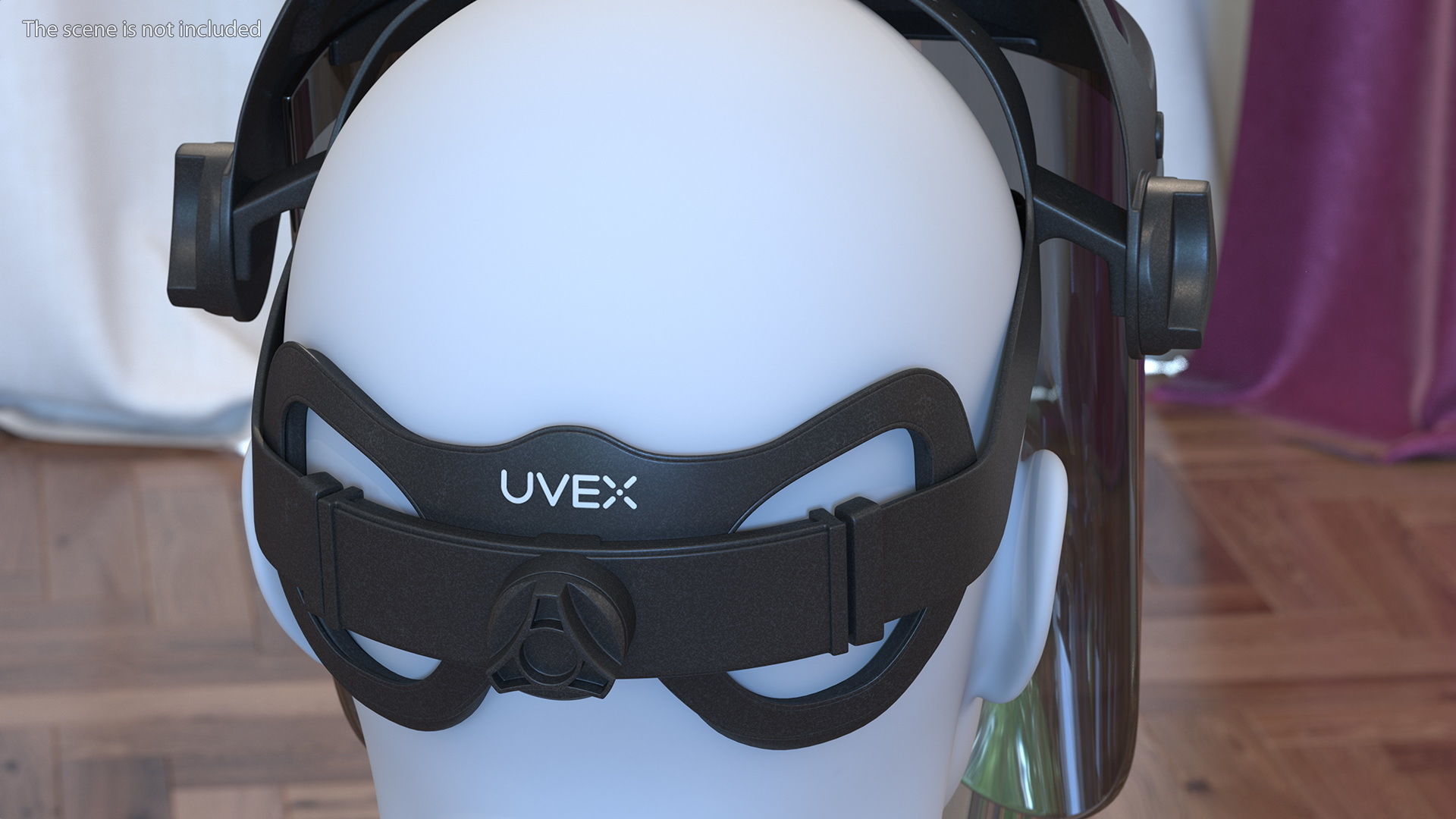 Uvex Turboshield Face Shield Dark Visor 3D model_5