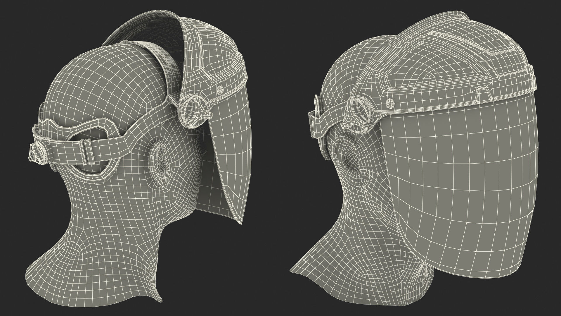 Uvex Turboshield Face Shield Dark Visor 3D model_23