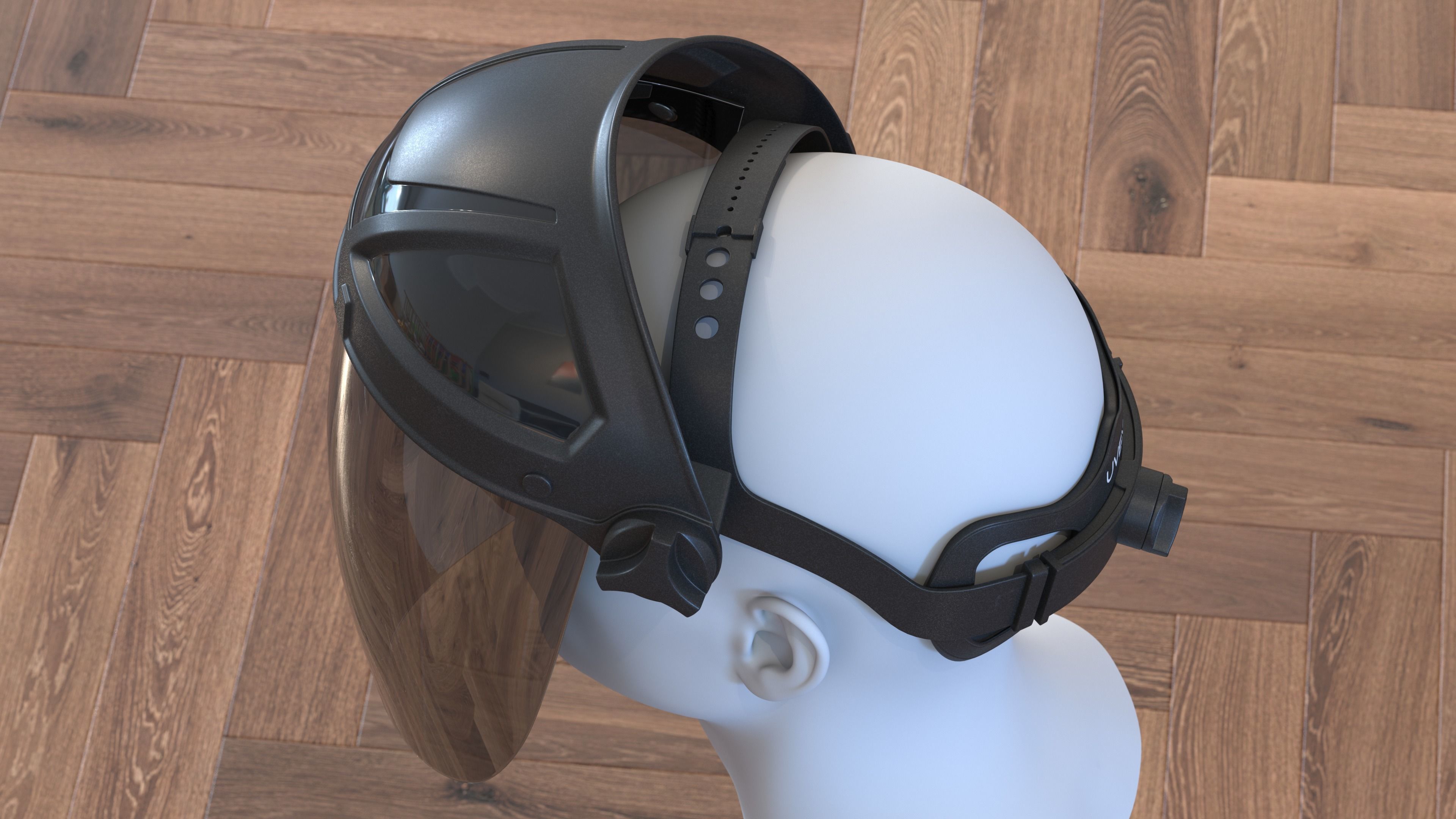 Uvex Turboshield Face Shield Dark Visor 3D model_29