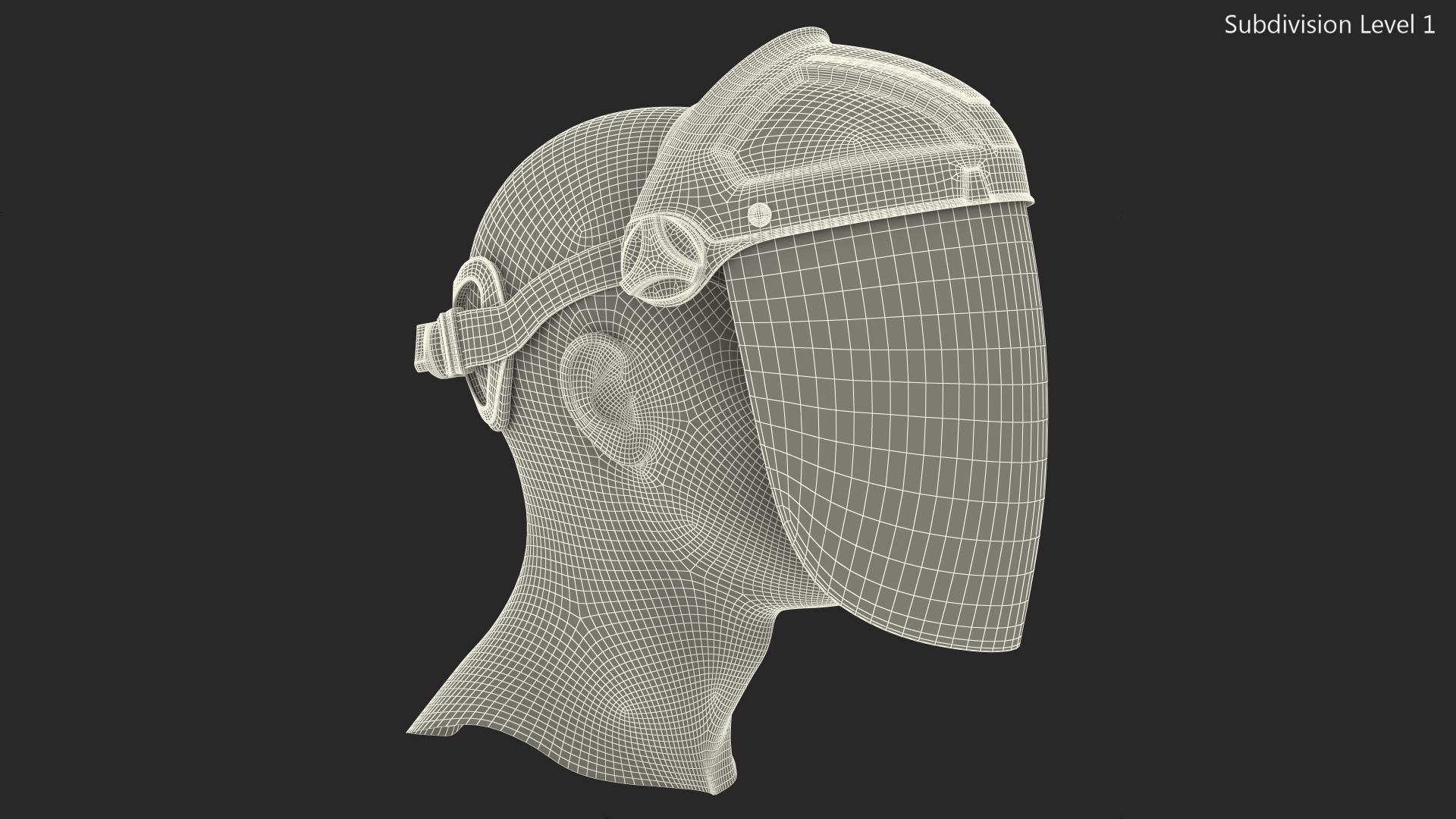 Uvex Turboshield Face Shield Dark Visor 3D model_18