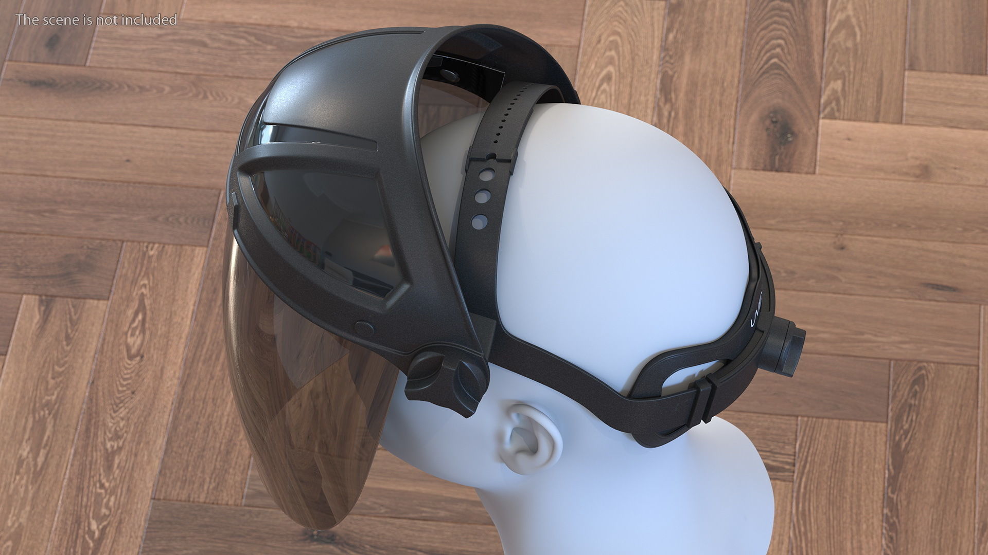 Uvex Turboshield Face Shield Dark Visor 3D model_3