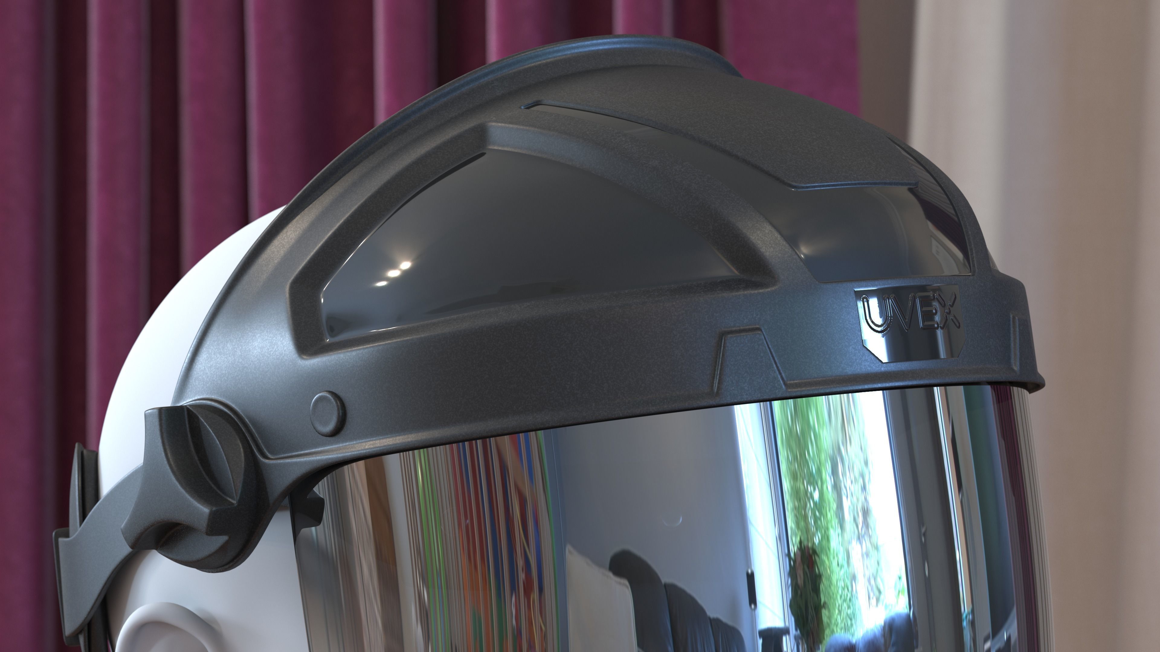 Uvex Turboshield Face Shield Dark Visor 3D model_30