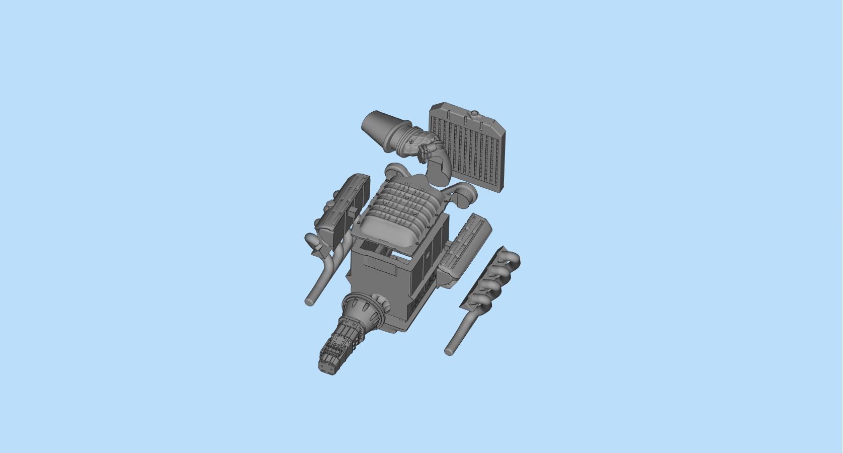 3D printable model ENGINE rccar or truck 3D print model_4