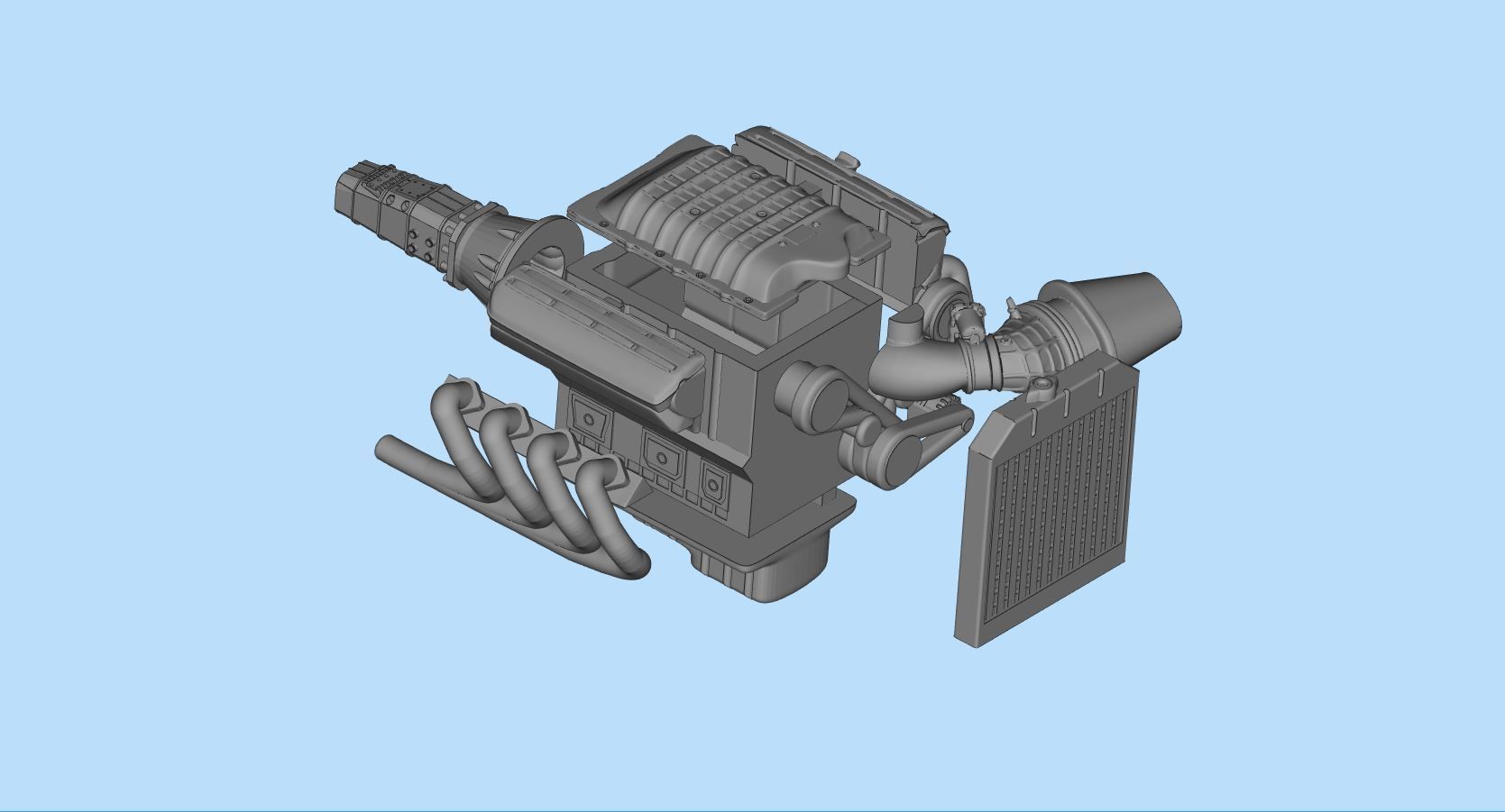 3D printable model ENGINE rccar or truck 3D print model_5
