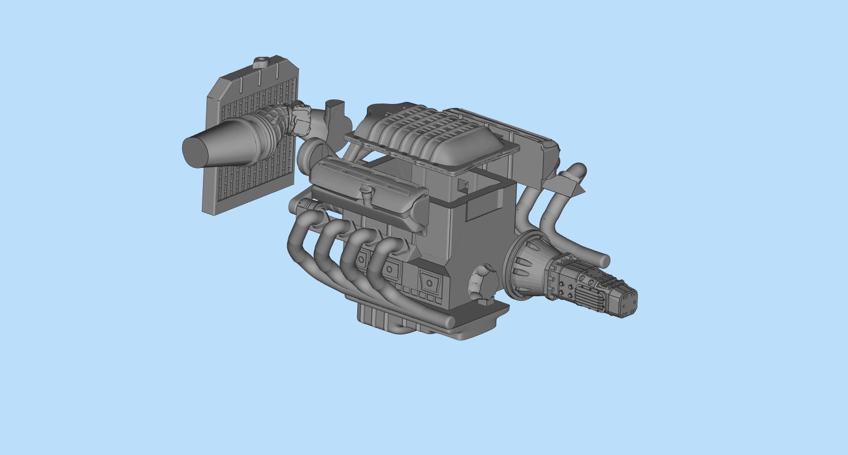 3D printable model ENGINE rccar or truck 3D print model_14