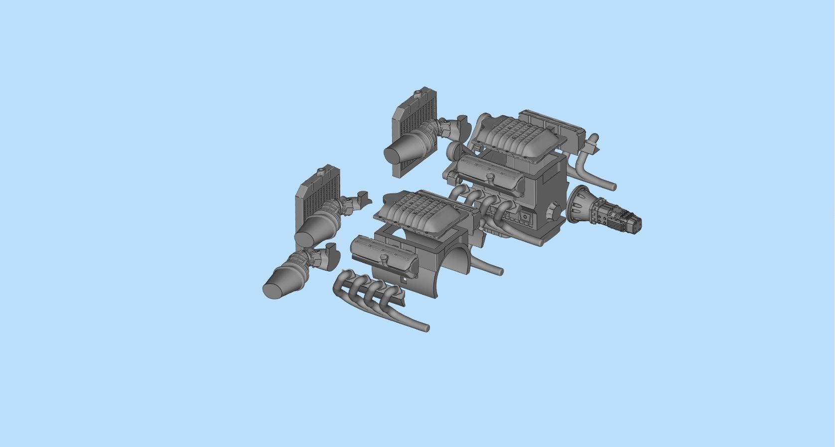 3D printable model ENGINE rccar or truck 3D print model_19