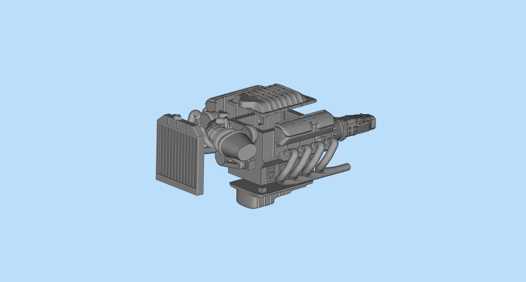 3D printable model ENGINE rccar or truck 3D print model_23
