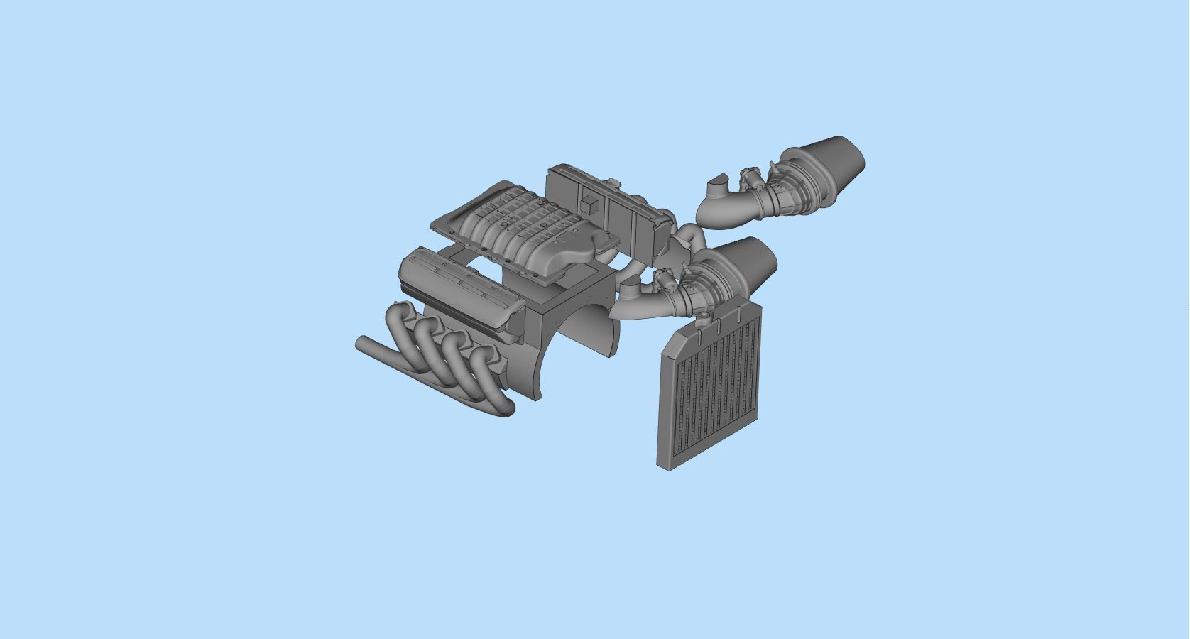 3D printable model ENGINE rccar or truck 3D print model_3