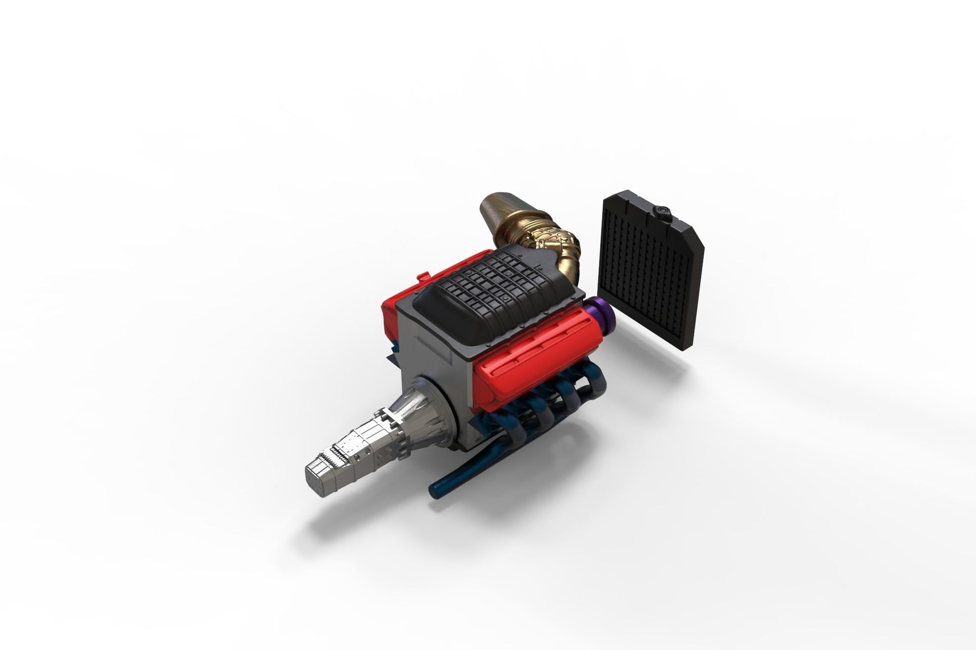 3D printable model ENGINE rccar or truck 3D print model_18