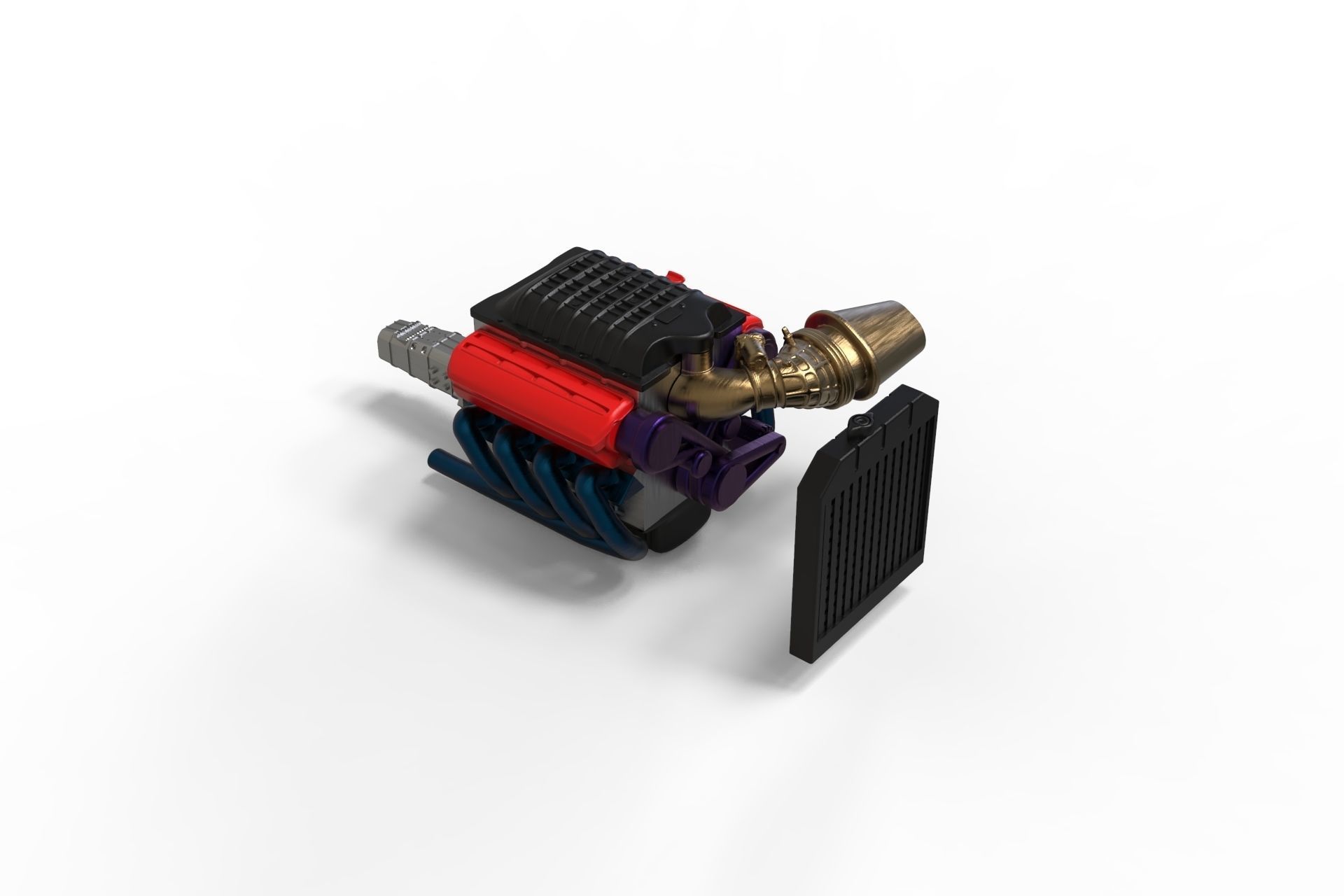 3D printable model ENGINE rccar or truck 3D print model_16