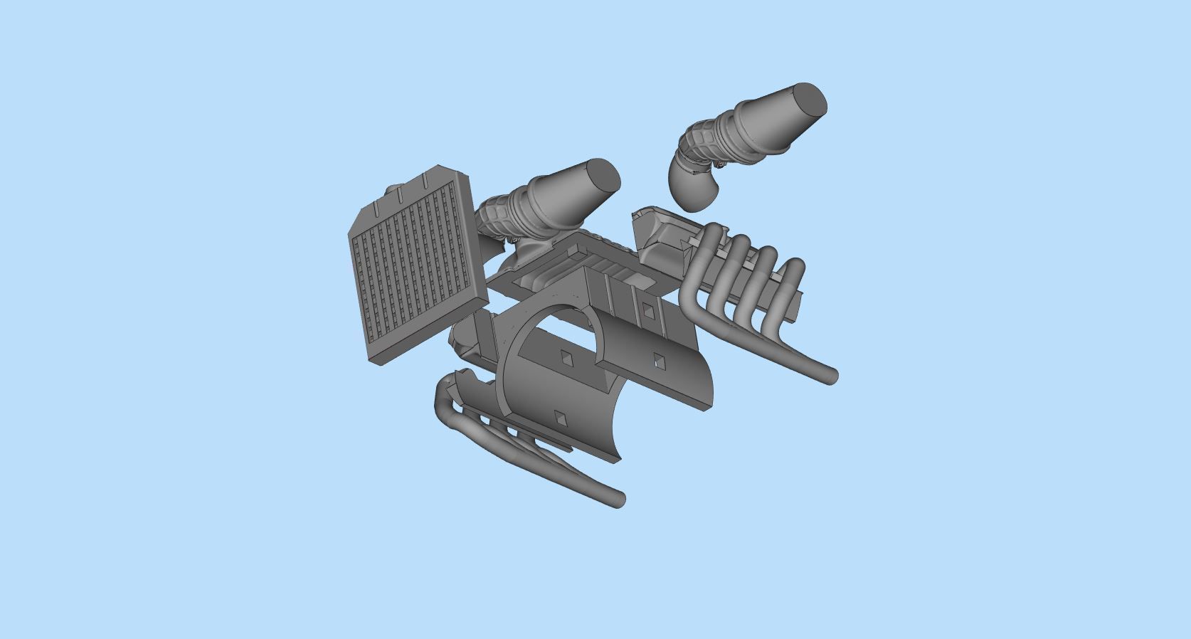 3D printable model ENGINE rccar or truck 3D print model_12