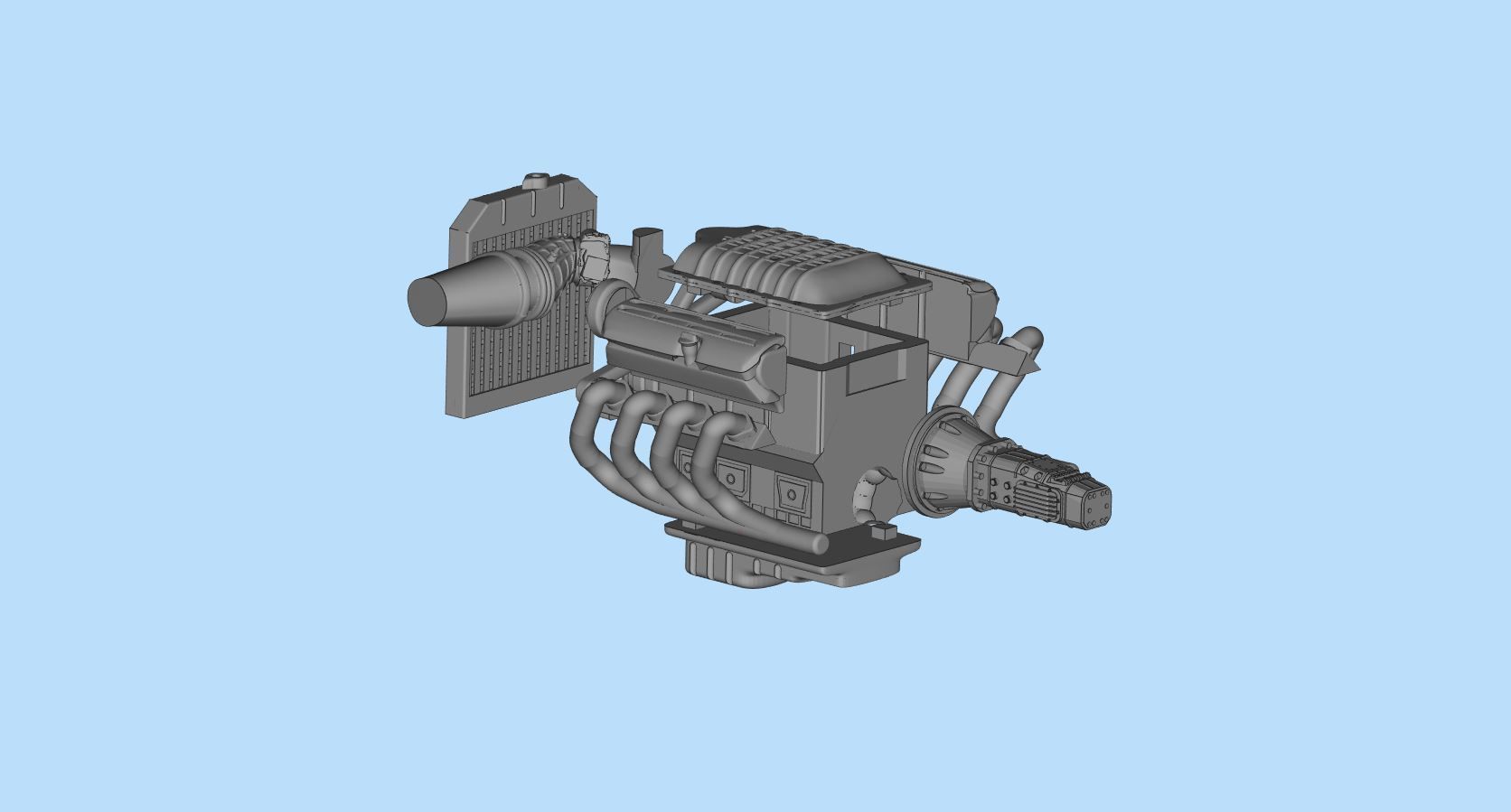 3D printable model ENGINE rccar or truck 3D print model_10