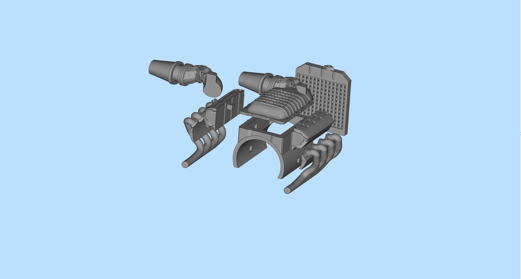 3D printable model ENGINE rccar or truck 3D print model_2