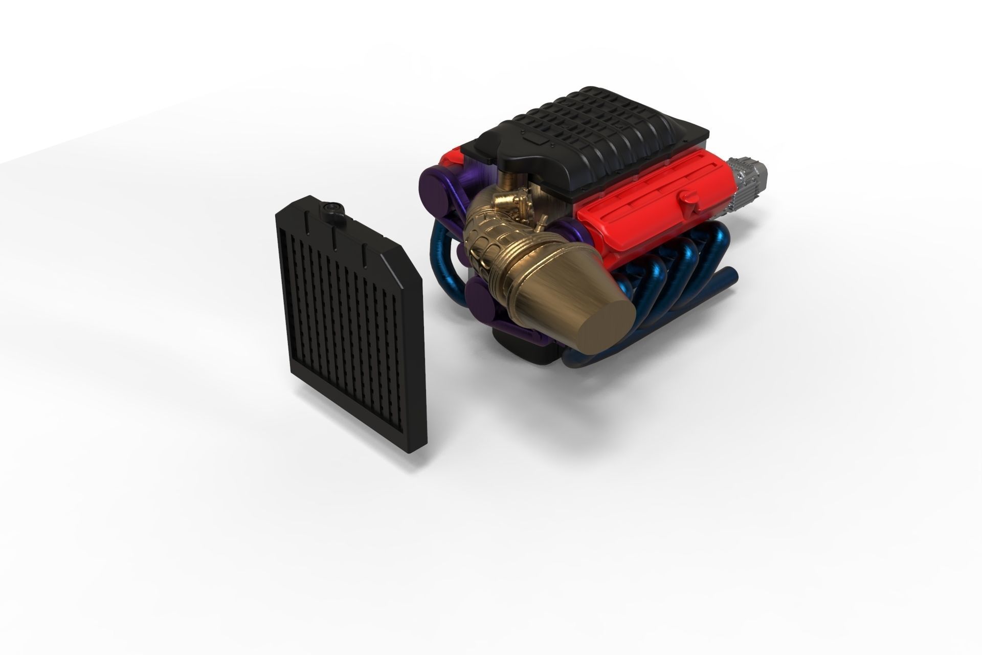 3D printable model ENGINE rccar or truck 3D print model_6