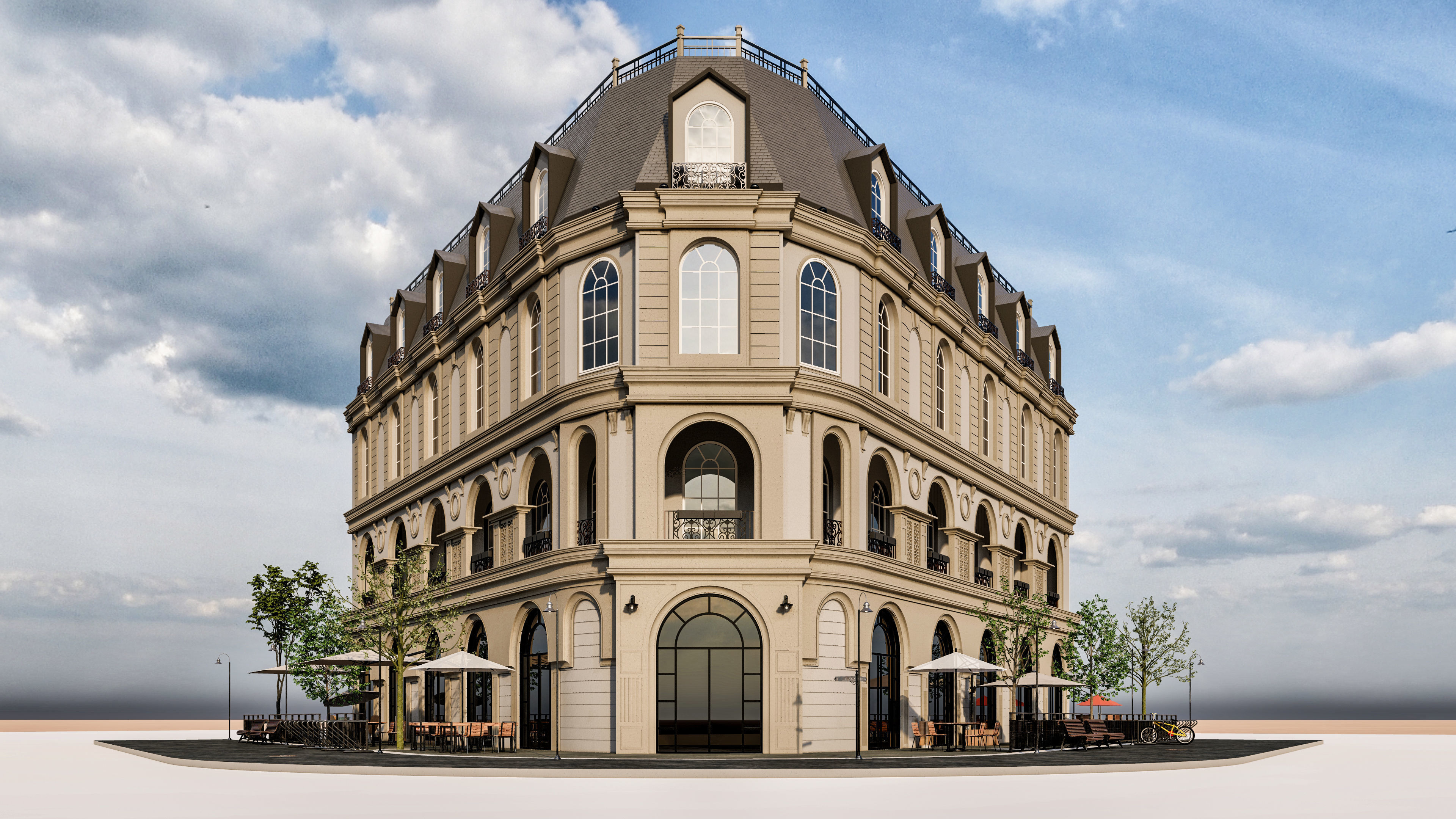 old Europe streets Building 13D model 3D model_5