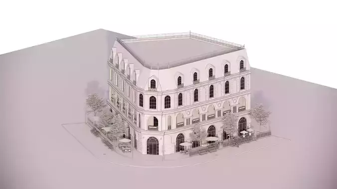 old Europe streets Building 13D model 3D model