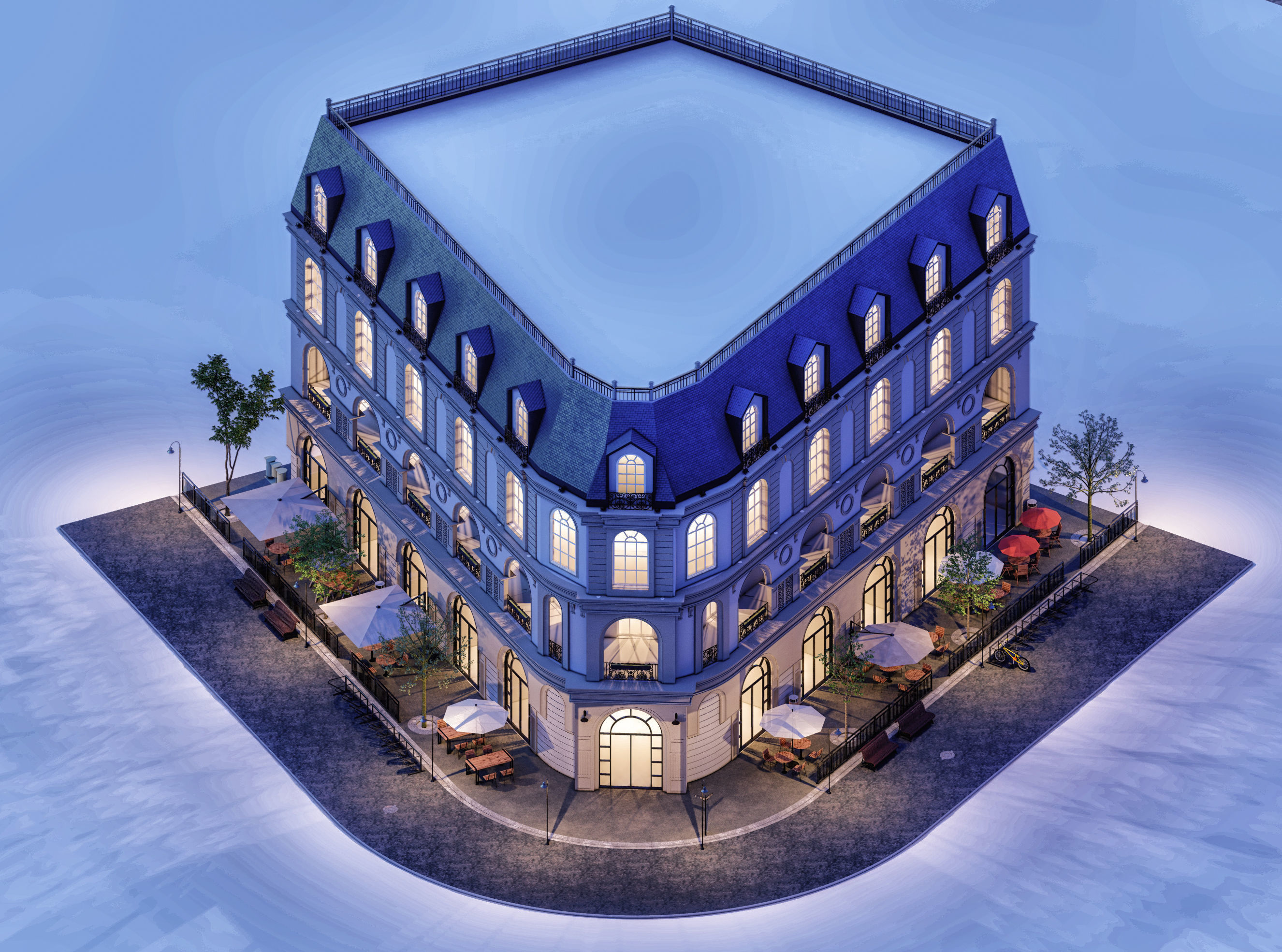 old Europe streets Building 13D model 3D model_7