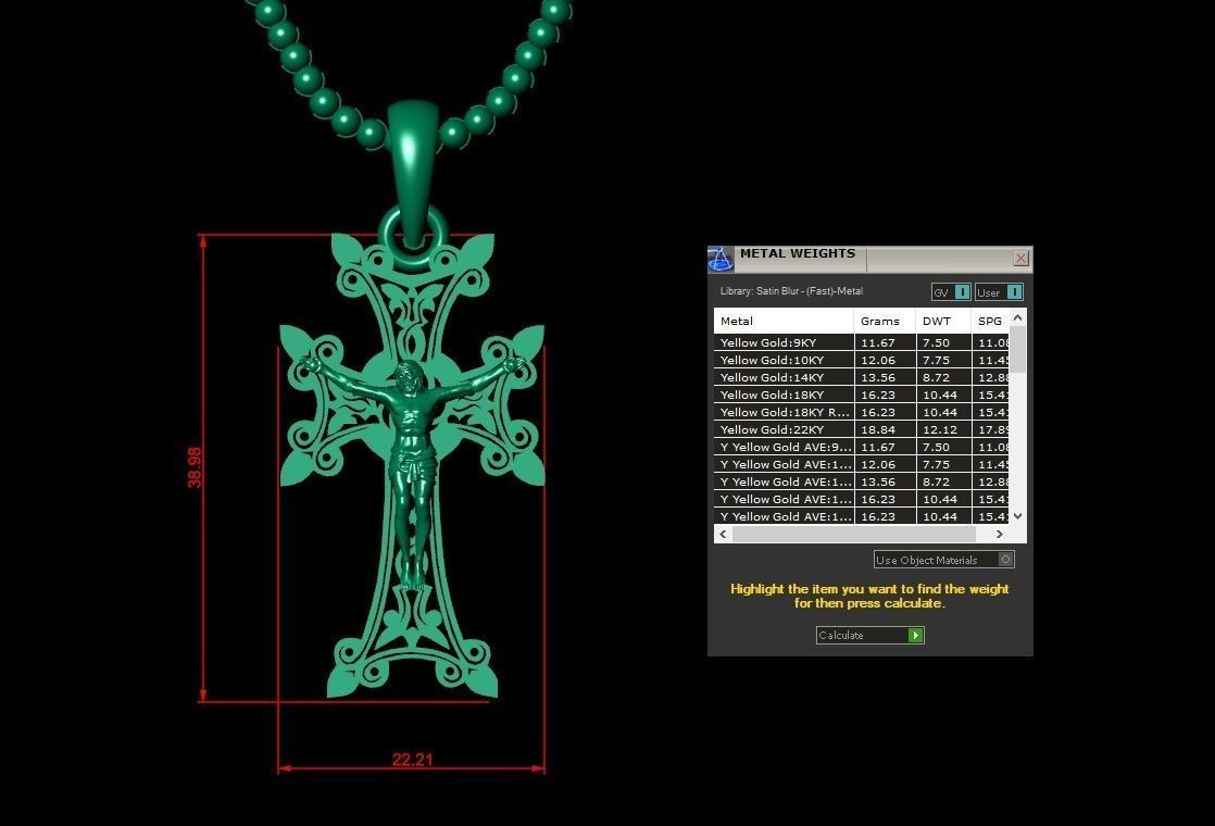 Cross Pendant Jesus Christ CP 68 3D model_5