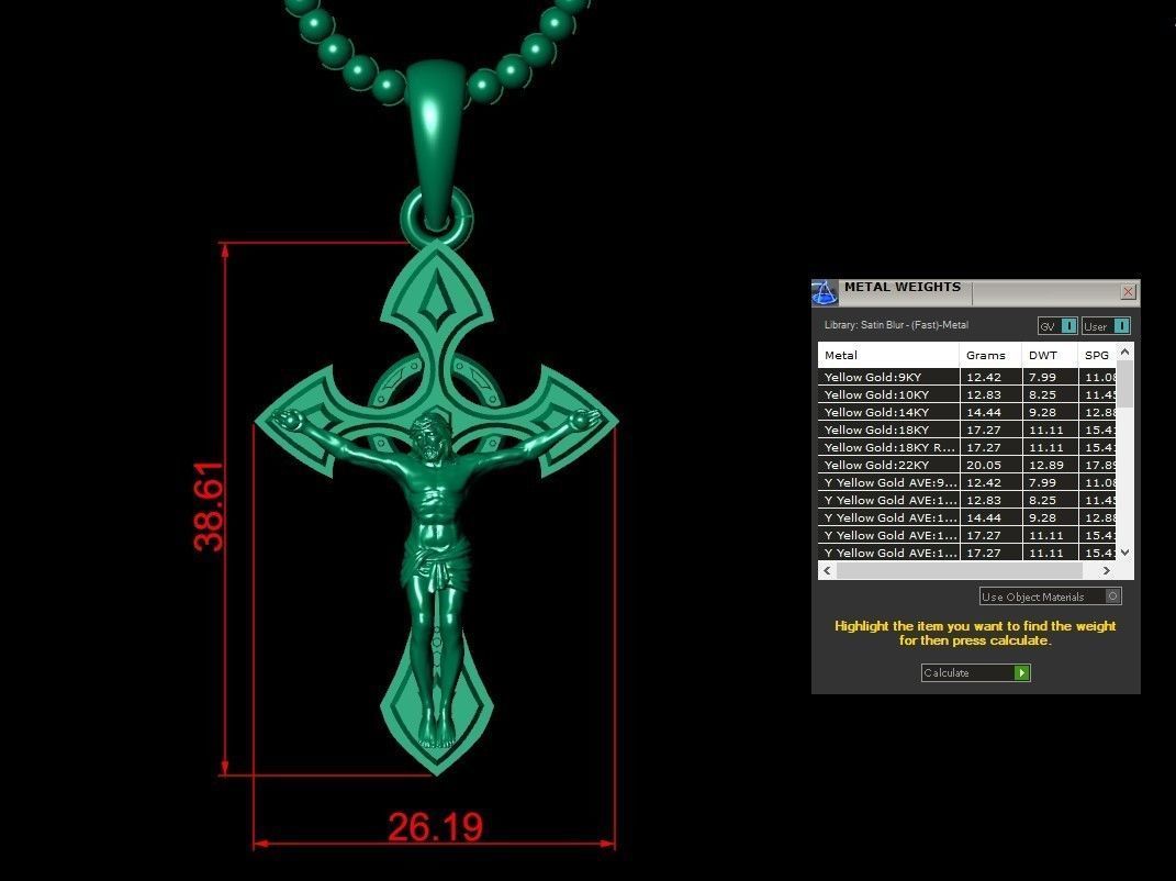 Cross Pendant Jesus Christ CP 67 3D model_5