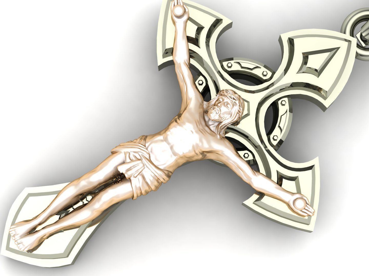 Cross Pendant Jesus Christ CP 67 3D model_4
