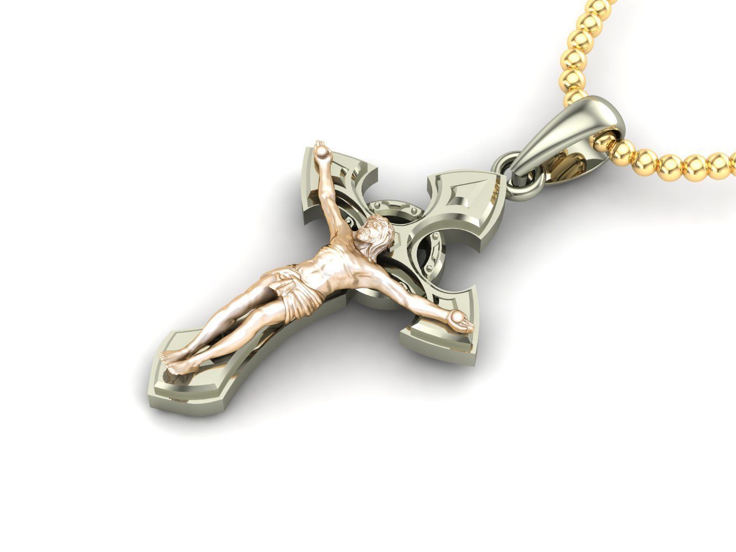 Cross Pendant Jesus Christ CP 67 3D model_2