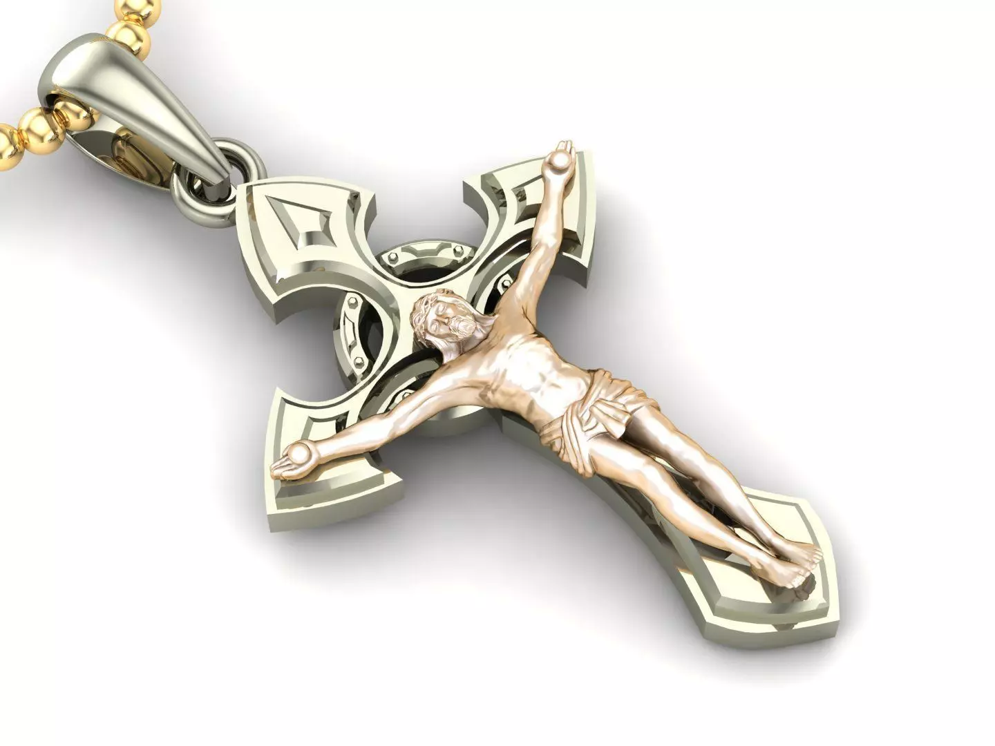 Cross Pendant Jesus Christ CP 67 3D model_0