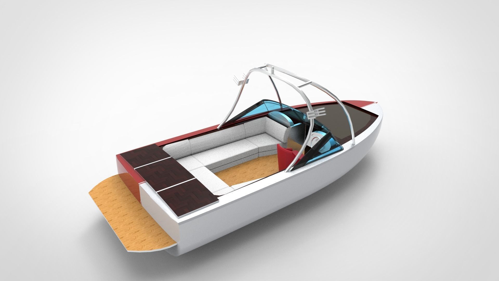 recreational boat 3D model_1