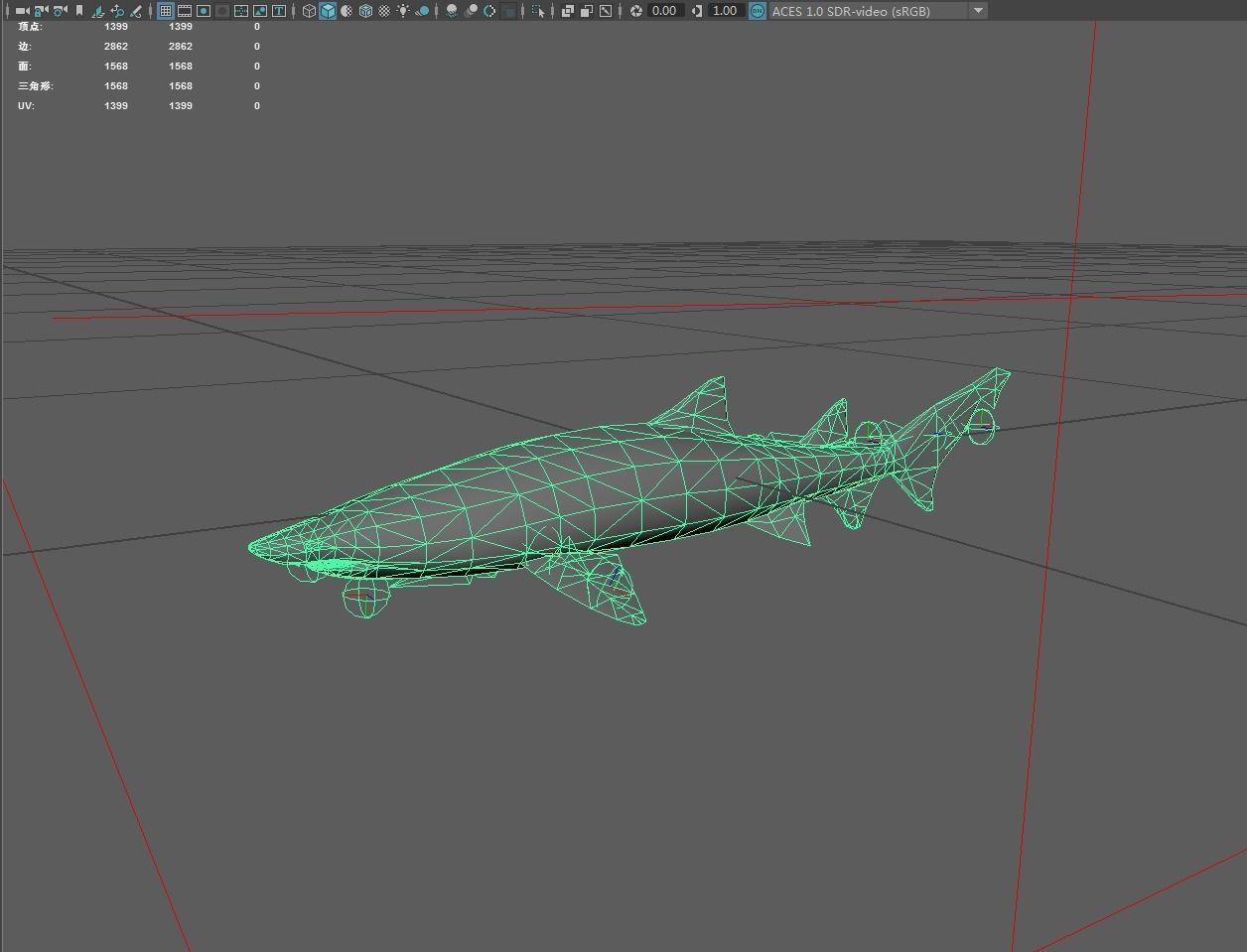 Shark Low-poly 3D model_6