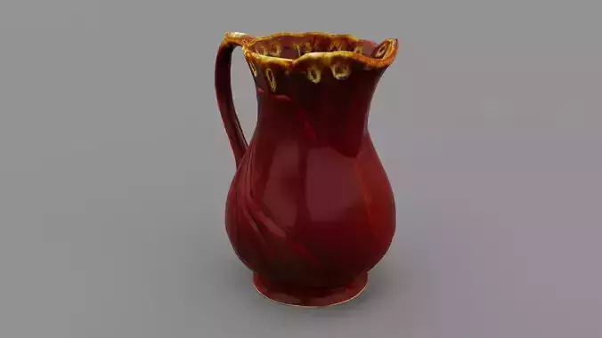 Ethnic clay pot 03 high-poly