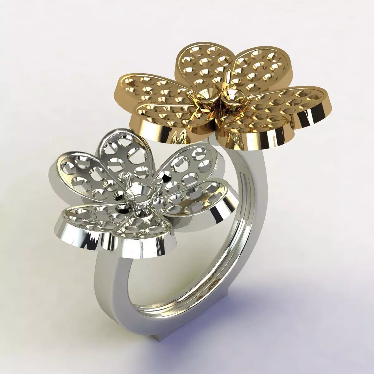 Clover Between The Finger Ring 3D print model_0
