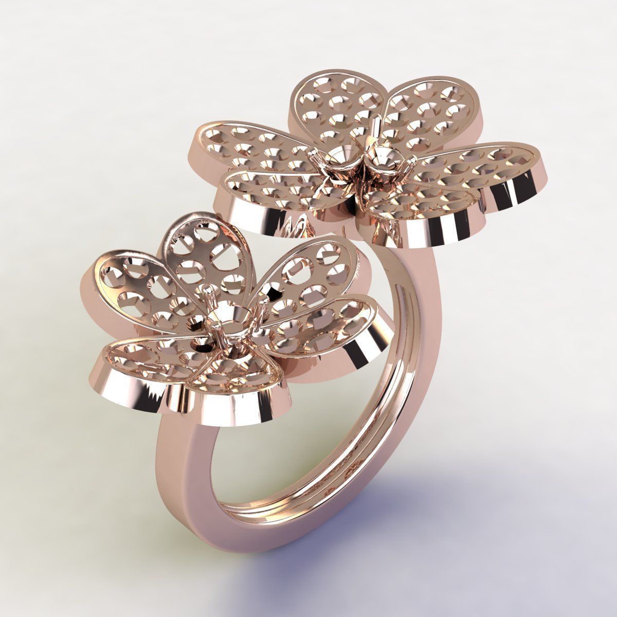 Clover Between The Finger Ring 3D print model_3