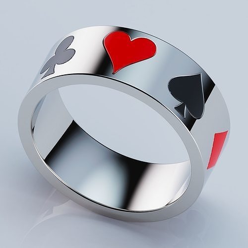 Card Suits Style Rings All Sizes Collection 3D print model