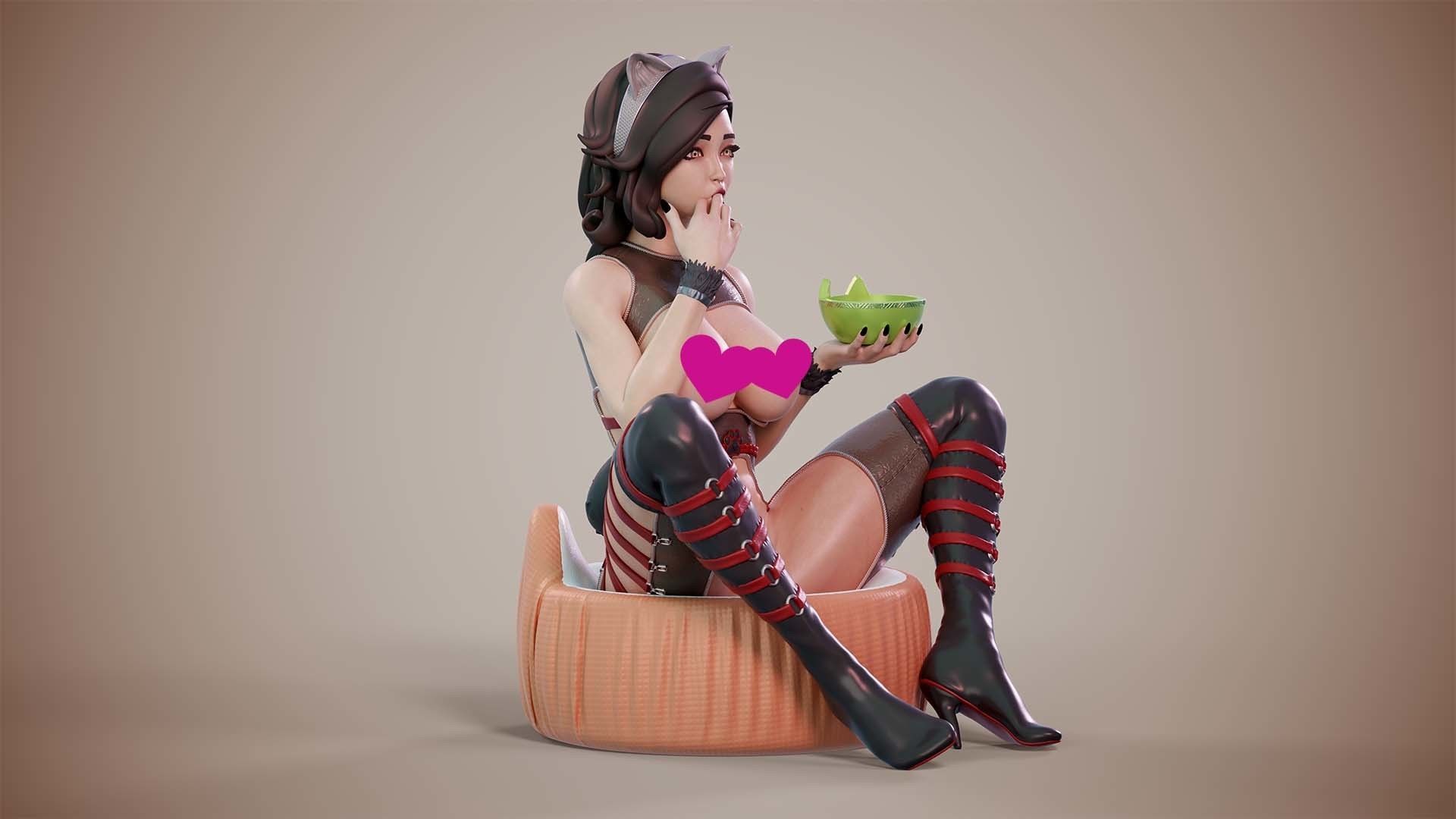 3D Print model - Mistress of kitties - c 3D print model_1