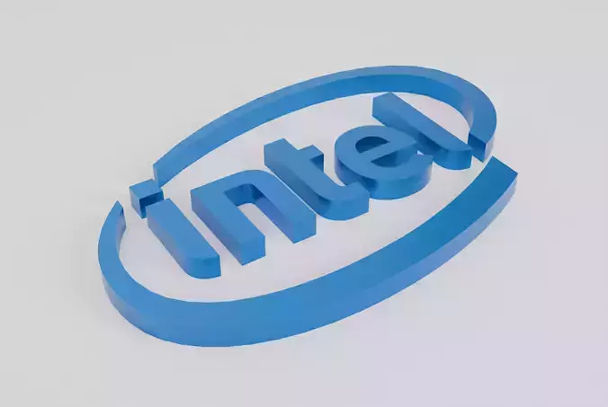 Intel logo 3d model Low-poly 3D model
