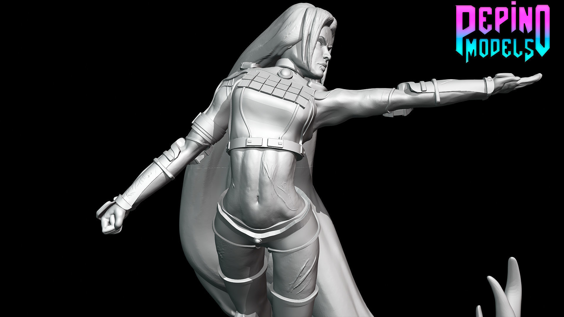 Starfire from DC Comics - 62mm scale miniature 3D print model_1