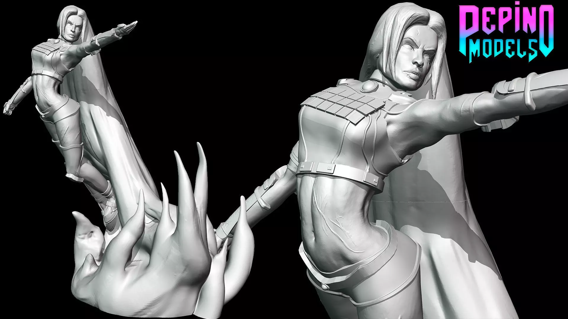 Starfire from DC Comics - 62mm scale miniature 3D print model_0