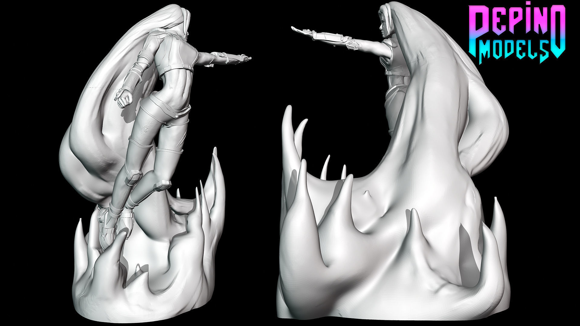 Starfire from DC Comics - 62mm scale miniature 3D print model_2