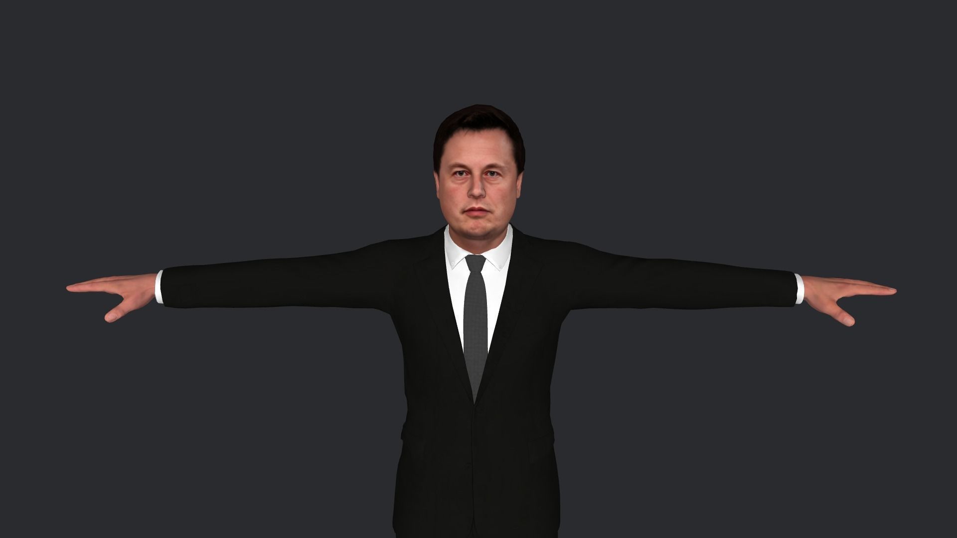 Elon Musk V1 Hyper Realistic Full Body Fully Rigged 3D Character 3D model_3