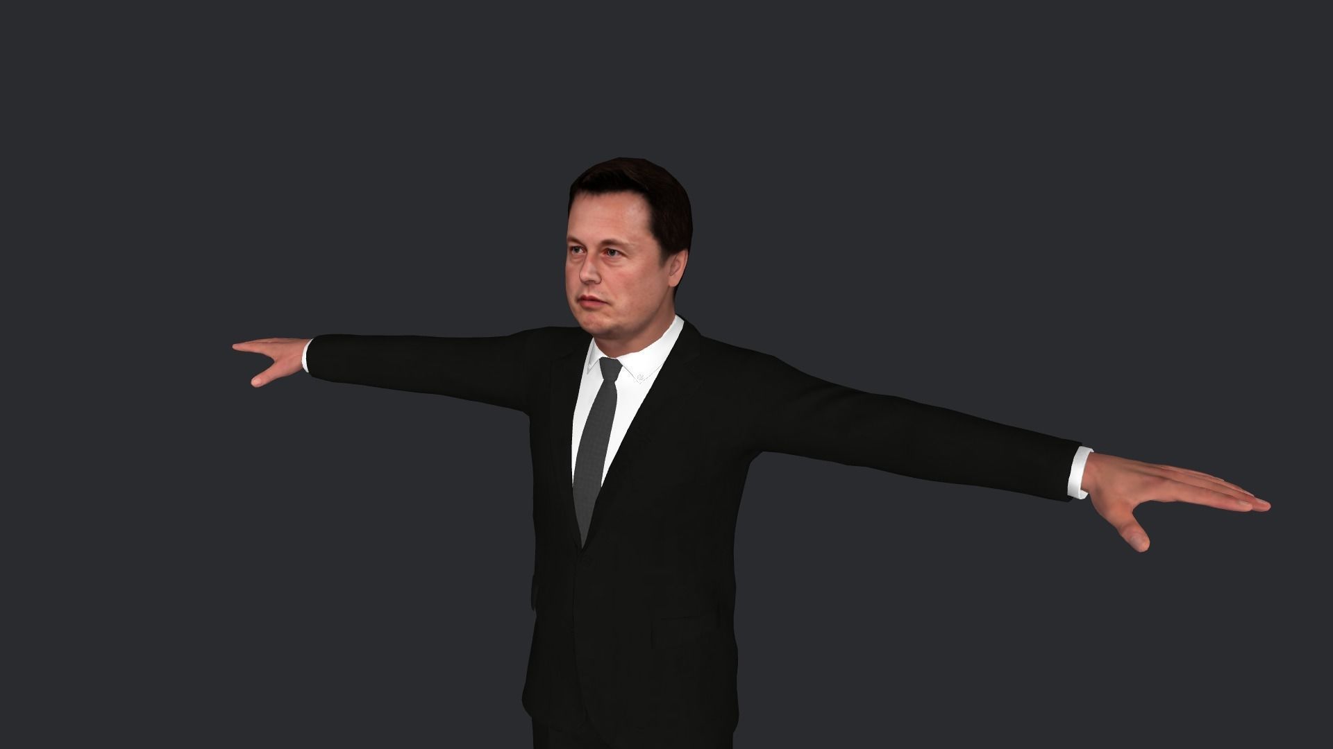 Elon Musk V1 Hyper Realistic Full Body Fully Rigged 3D Character 3D model_8